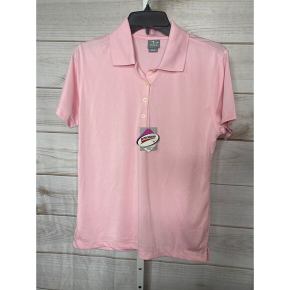 Brand New Page and Tuttle Men's Large Pink Short Sleeve Polo Shirt Scotchguard - Picture 1 of 4